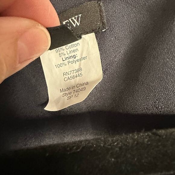 J. Crew Women's‎ Blue Elinor Dress Polka Dot Dress Cotton Linen Blend 12 - Picture 5 of 10